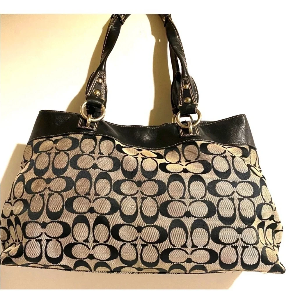 Coach vintage CC signature print canvas satchel handbag